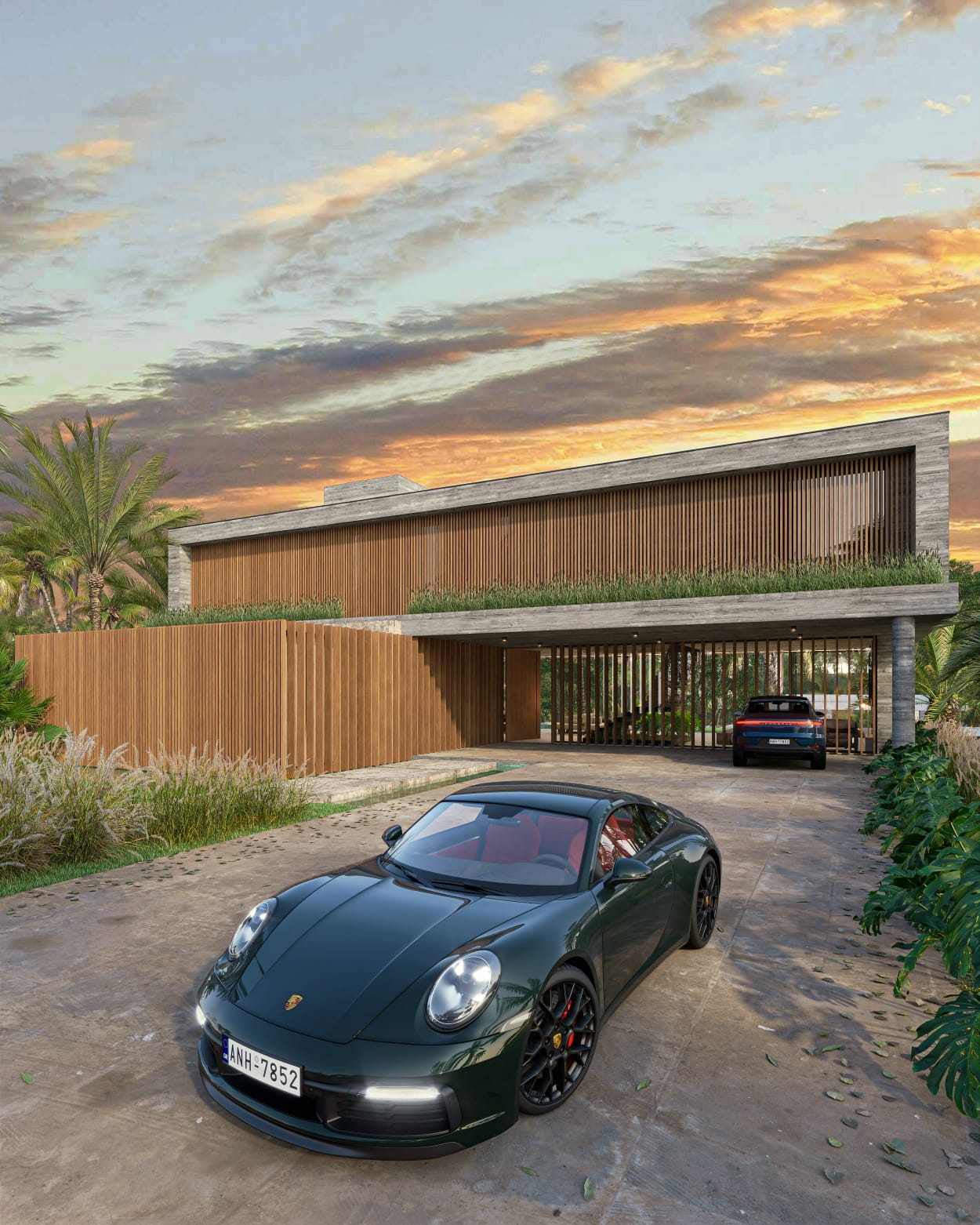 Acesso coberto à garagem